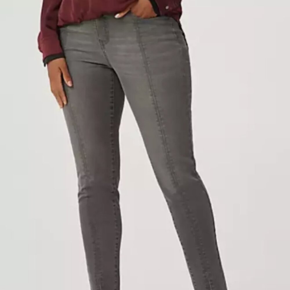 Size 4 Jeans Lisa Rinna Collection Grey Skinny Slit Front Hem